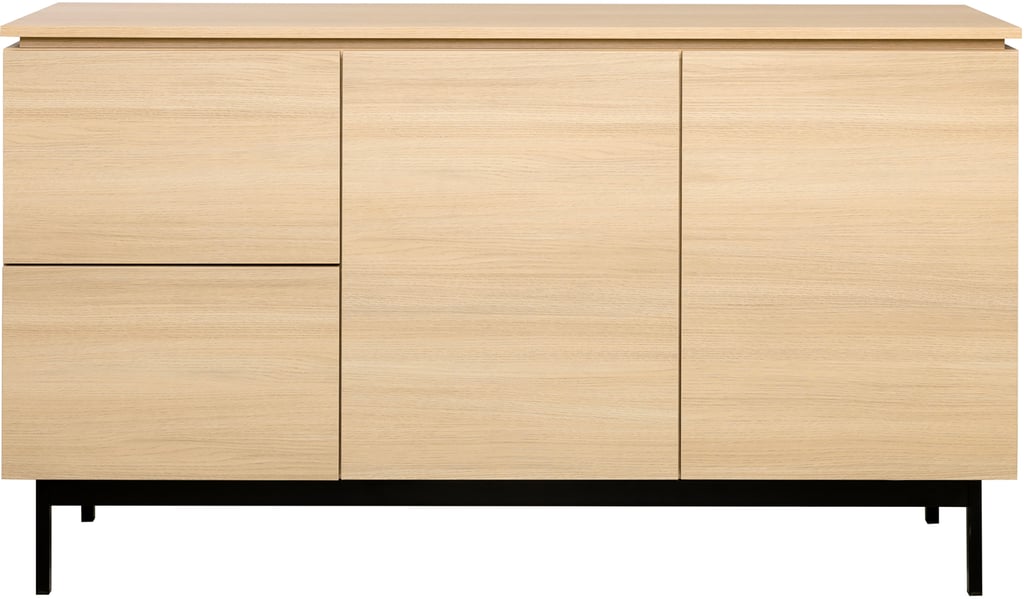 Lakeus senkki nro 5. 148 cm tuplakannella vaalea tammi, metallinen jalkasokkeli