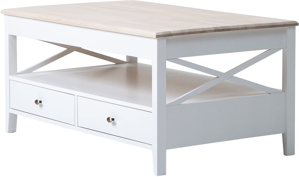 Hovi sohvapöytä laatikolla 105cm, valkoinen/valkolakattu koivu