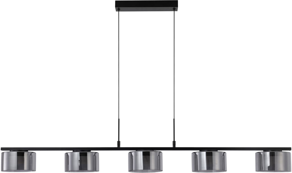 House Nordic riippuvalaisin, 5 led-valoa, teräs/lasi