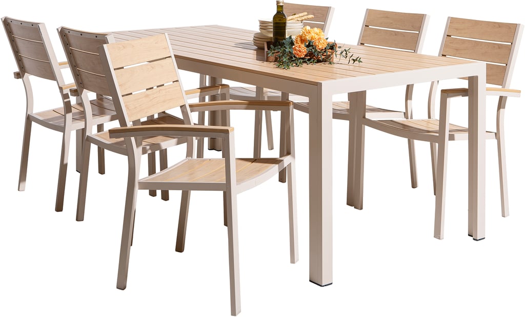 Saarni ruokailuryhmä 205x90, kuudelle, saarni/khaki