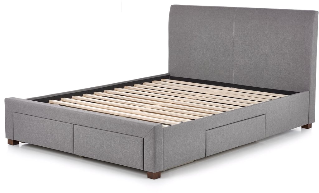 Veera sängynrunko 160x200 säilytyslaatikoilla, harmaa