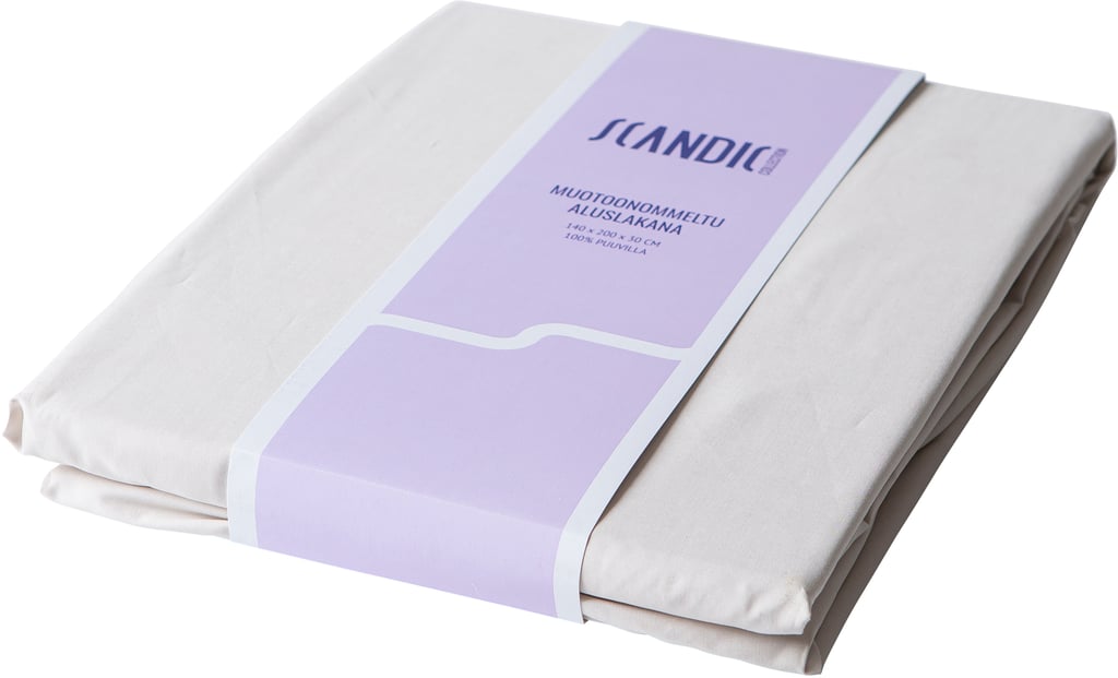 Scandic Collection muotoonommeltu lakana 180 x 200 cm beige