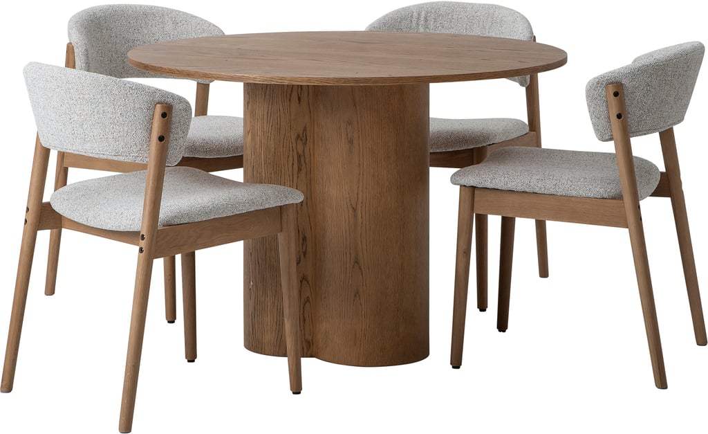 Olivia & Niela pyöreä ruokailuryhmä neljälle, natural tammi