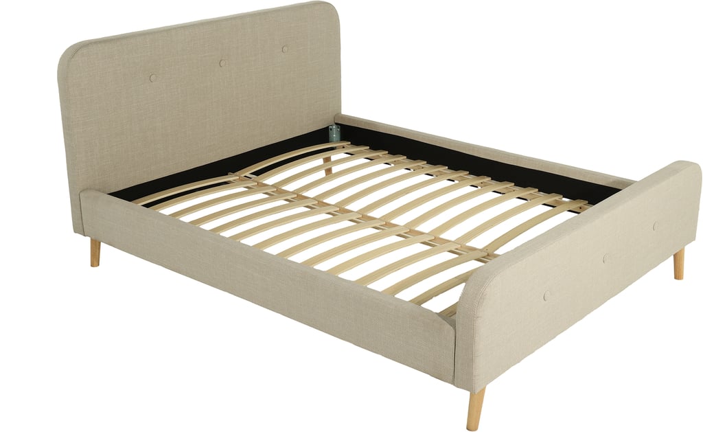 Hemma verhoiltu sängyn runko 160x200 beige: Verhoiltu beige runkopatja, koko 160x200 cm. Tyylikäs ja mukava vaihtoehto makuuhuoneeseen, täydellinen sängyn perustaksi.