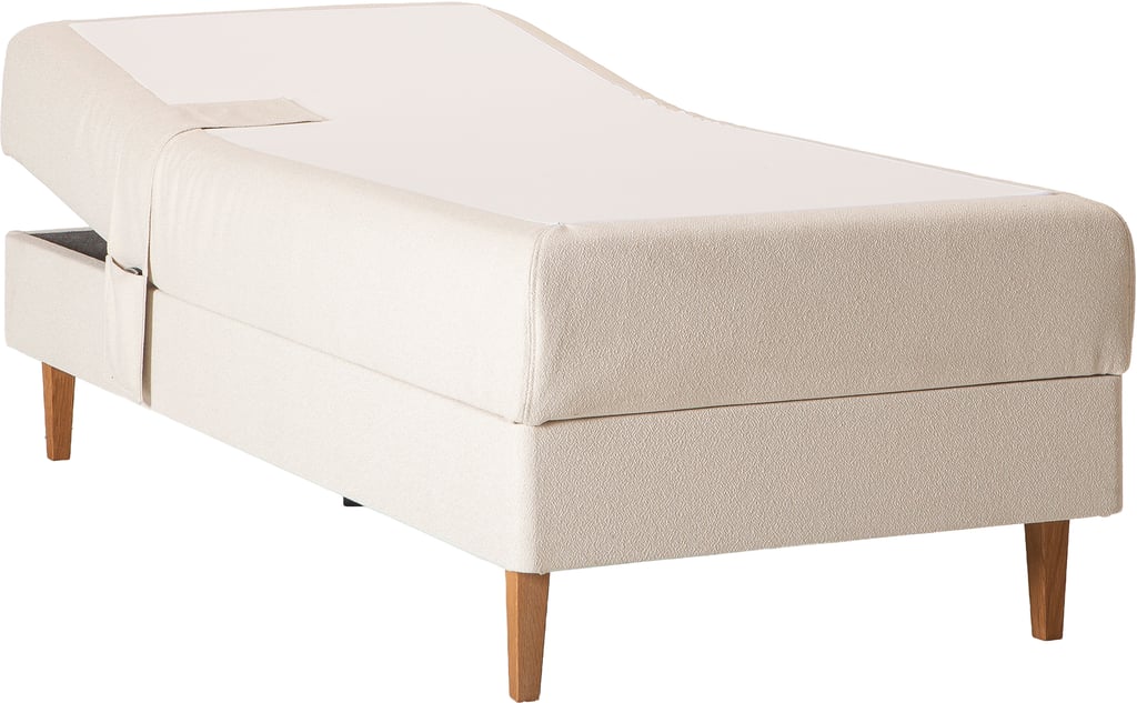 Unelle 500 Viscolux moottorisänky 5-vyöh. visco 90x200cm medium, Fano 03 luonnonvalkoinen, tammijalat