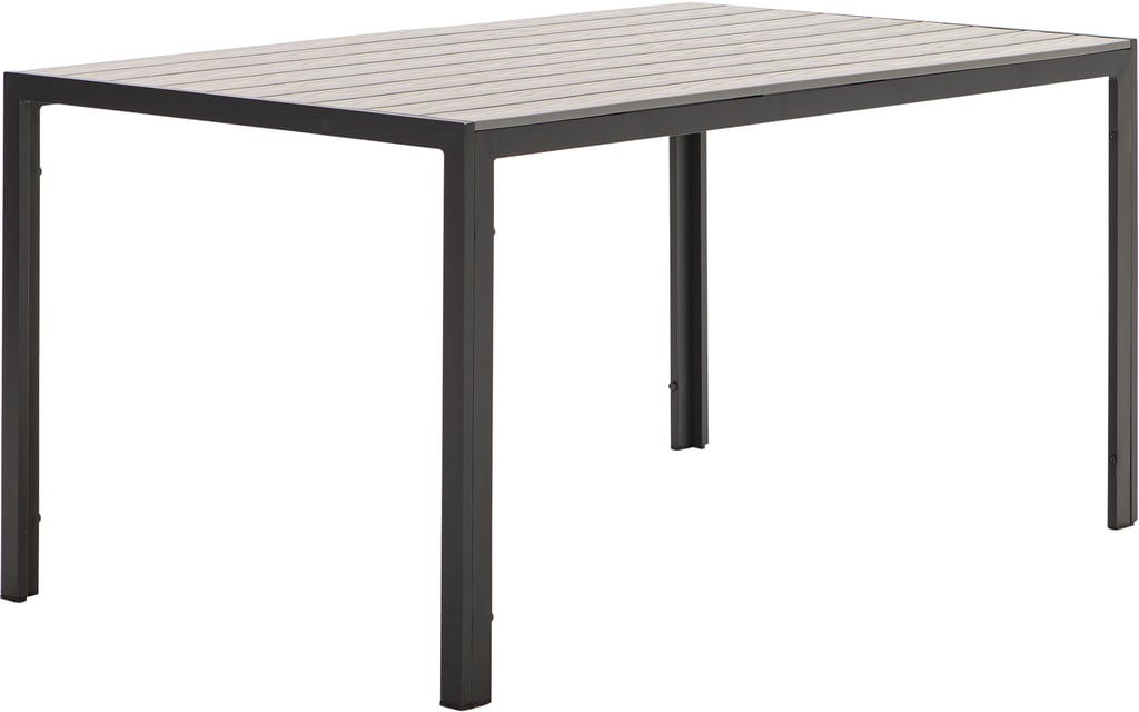 Dakota ruokapöytä 150x90cm, musta alumiini / vaaleanharmaa Easywood
