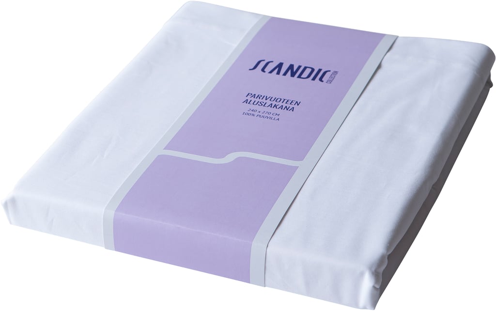 Scandic Collection parivuoteen aluslakana 240 x 270 valkoinen