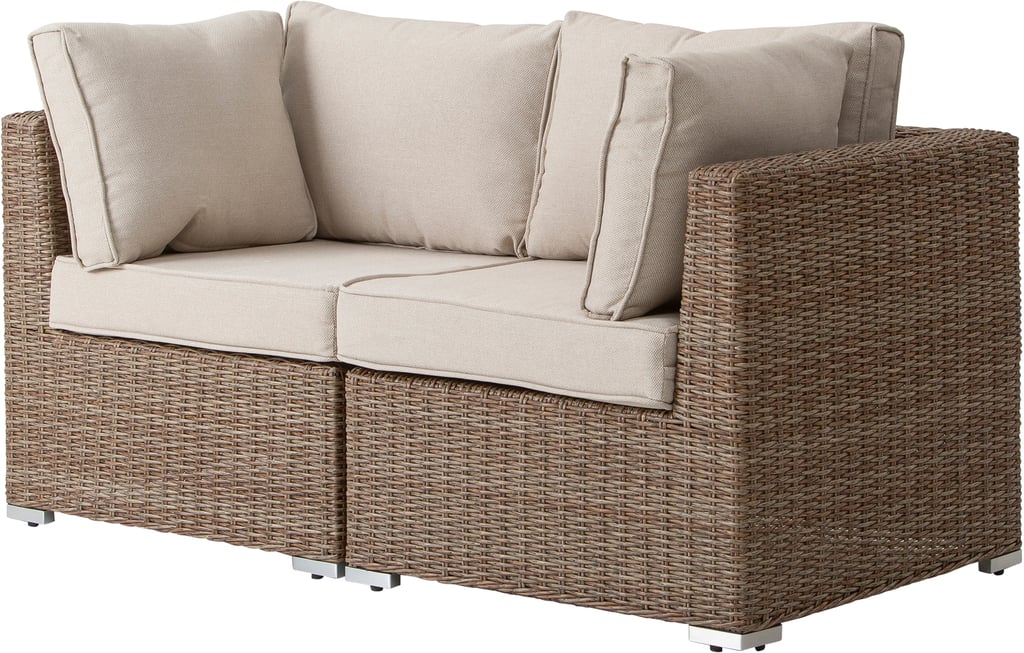 Mode 2-ist. sohva MAX (käsinojilla) natural: Tyylikäs ulkosohva, jossa mukautuvat kasinot, täydellinen terassille tai puutarhaan. Kestävä rakenne ja moderni design luovat viihtyisän oleskelutilan.