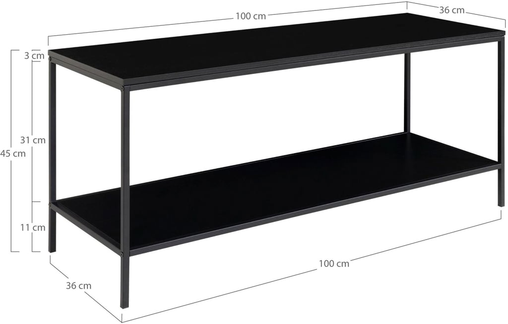 House Nordic Vita tv-taso 100x36x45cm, musta