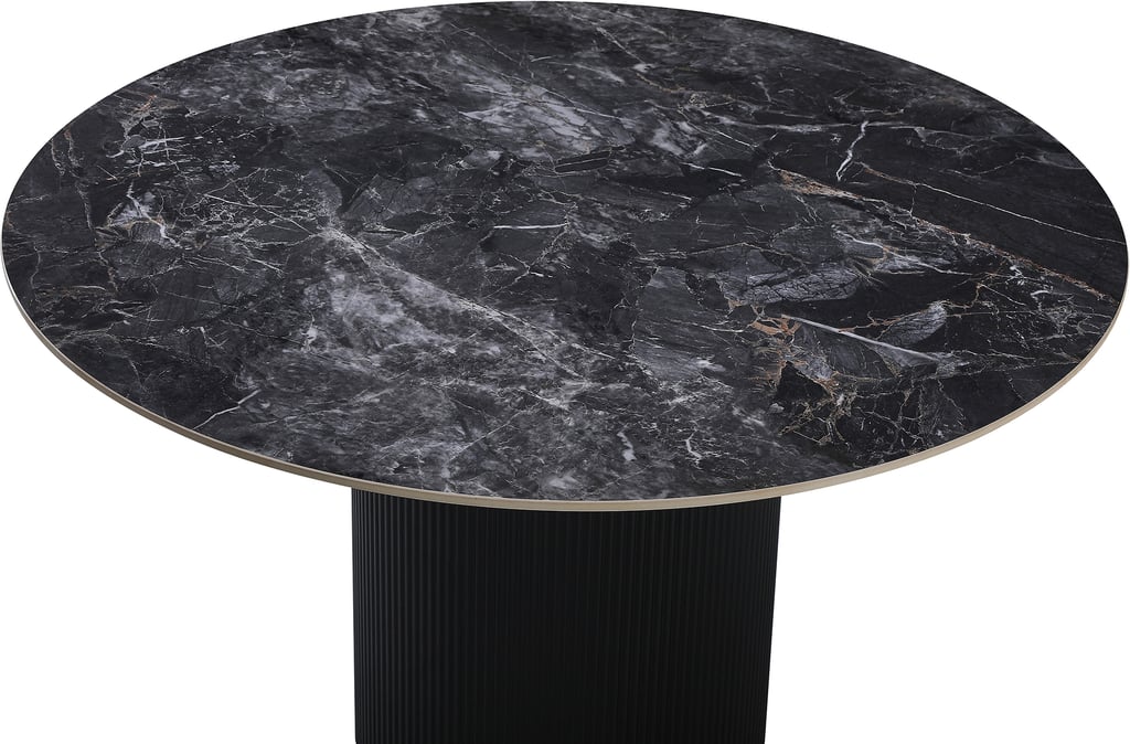 North Collection Kalida ruokapöytä pyöreä 120cm musta: Tyylikäs musta pyöreä ruokapöytä, täydellinen kahdelle tai neljälle. Sopii moderniin ruokailutilaan tai keittiöön. Kestävä ja elegantti design.