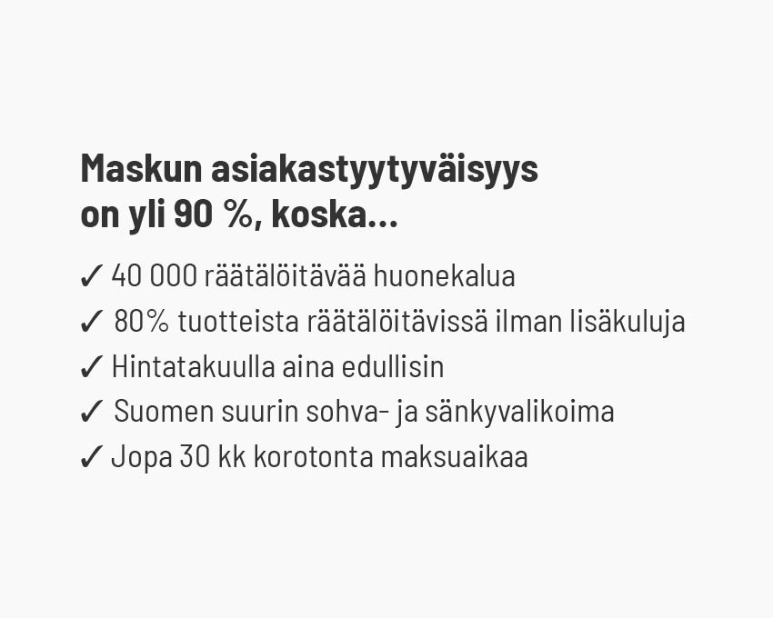 Maskun asiakastyyväisyys on yli 90%, koska.