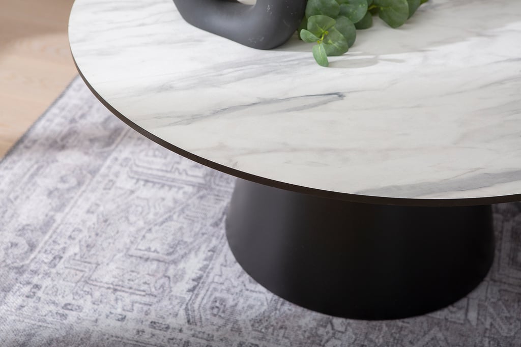 Sophie sarjapöytä pyöreät 90cm ja 50cm, harmaa/musta: Tyylikäs sohvapöytä, joka yhdistää säilytyksen ja sisustuksen. Sopii täydellisesti olohuoneeseen moderniksi säilytyskalusteeksi.