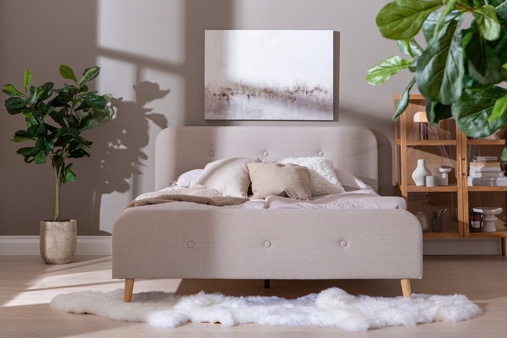 Hemma & Moon Silver verhoiltu sänky 160x200 beige