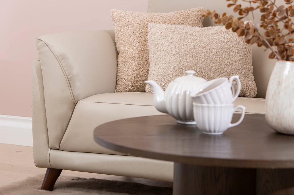 Amalfi 3-istuttava sohva beige nahka/keinonahka