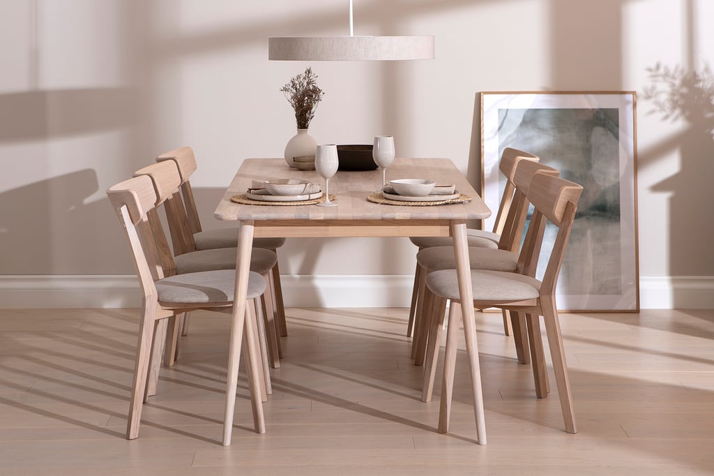 Ekholm & Ekholmen ruokailuryhmä 180x90 kuudelle: Tyylikäs ruokapöytä kuudelle, Nordic-tammi. Sopii erinomaisesti ruokailutilaan moderniin kotiin. Kestävä ja kaunis valinta!