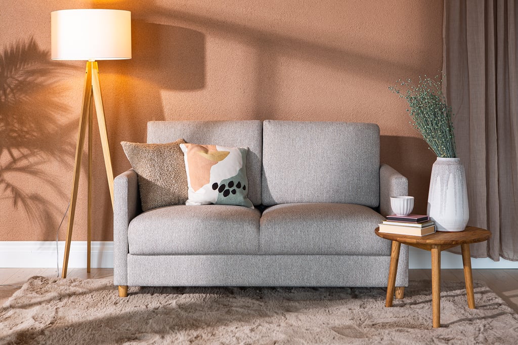 Nobe 2-istuttava vuodesohva 140cm beige, saarni jalka