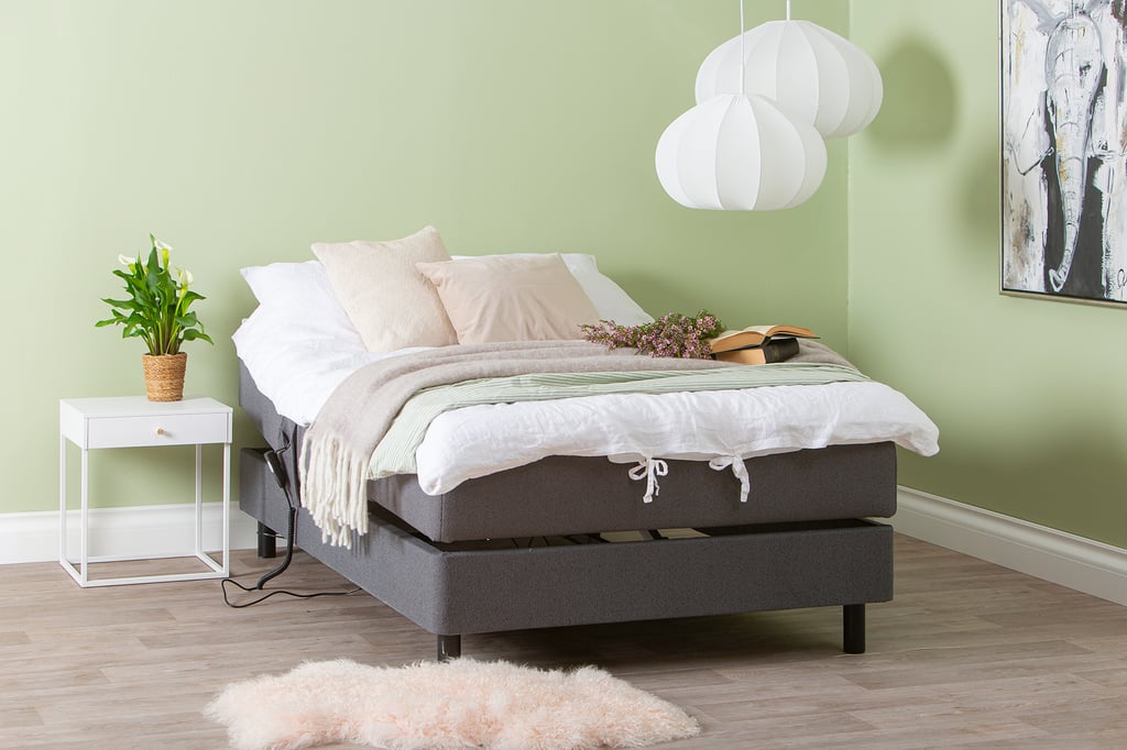 Unelle 300 moottorisänky pocket 5-vyöh. 120x200cm, Fano 93 tummanharmaa, sis. jalat 60031mu