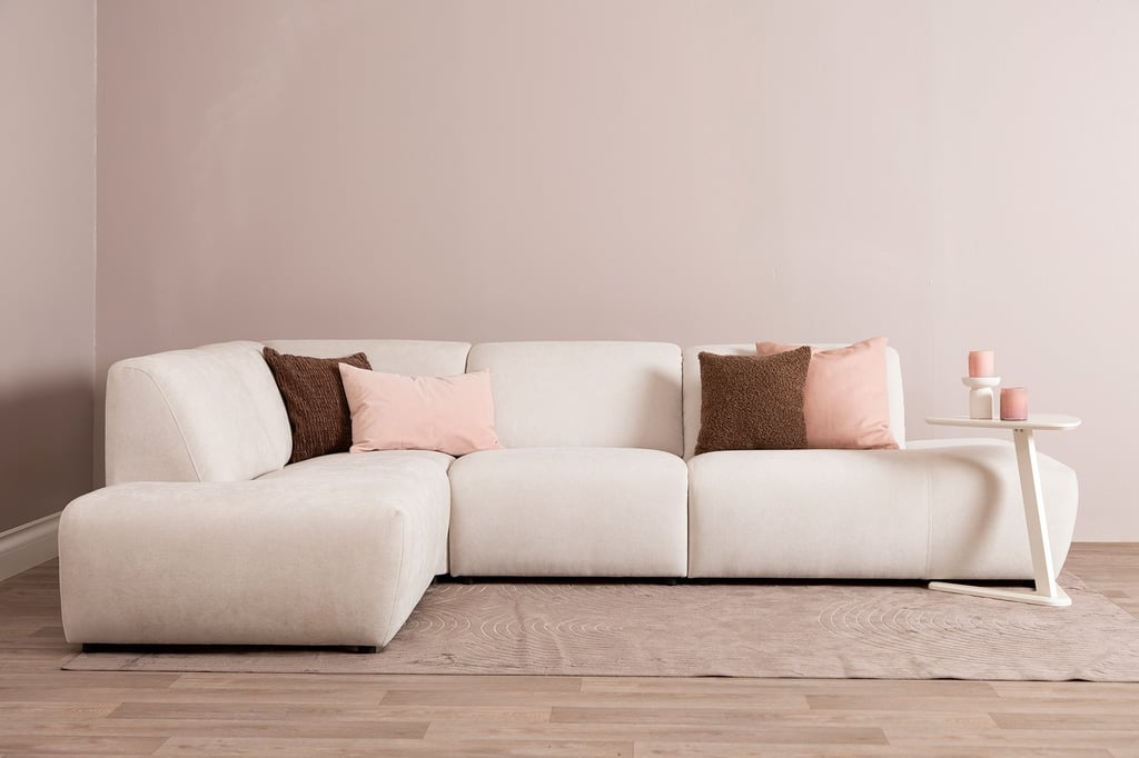 Basel avokulmasohva kahdella avopäädyllä, oikea, Cloud 02 beige