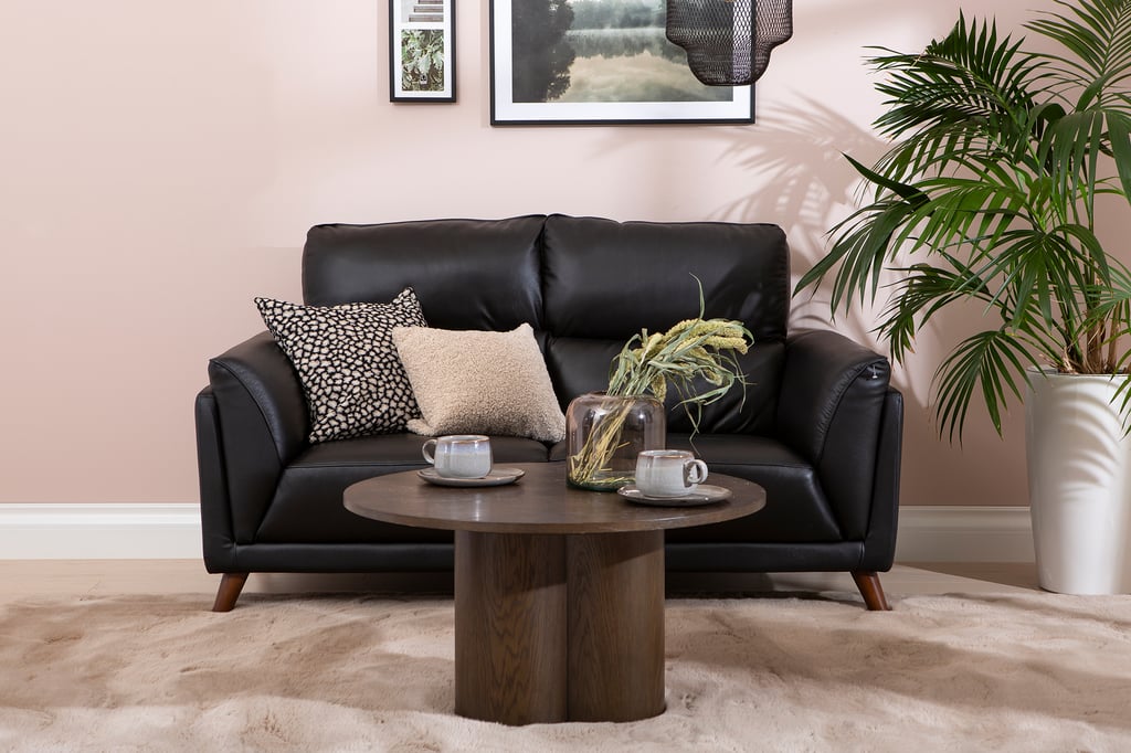 Amalfi 2-istuttava sohva musta nahka/keinonahka