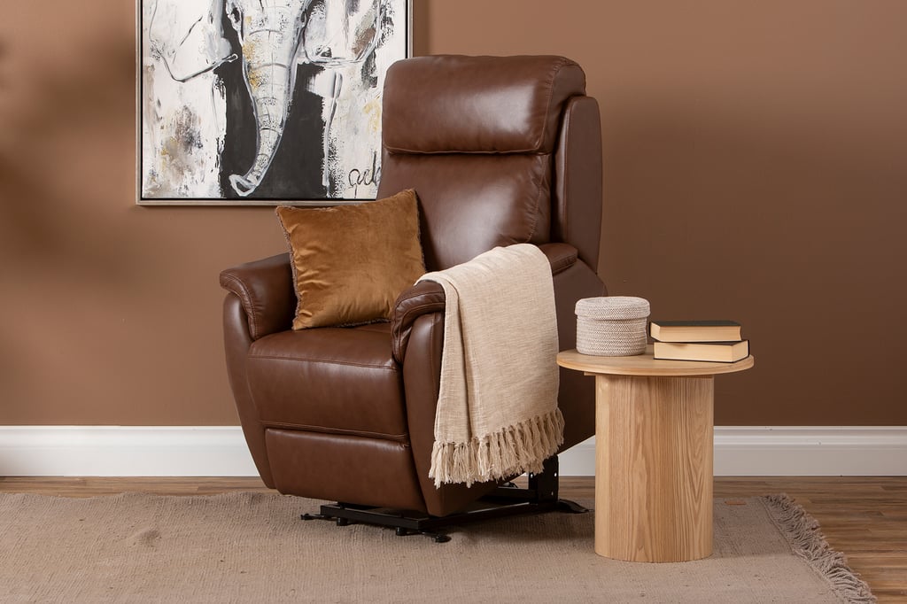 Loungea Colorado recliner-tuoli nostomekanismilla ruskea nahka/keinonahka