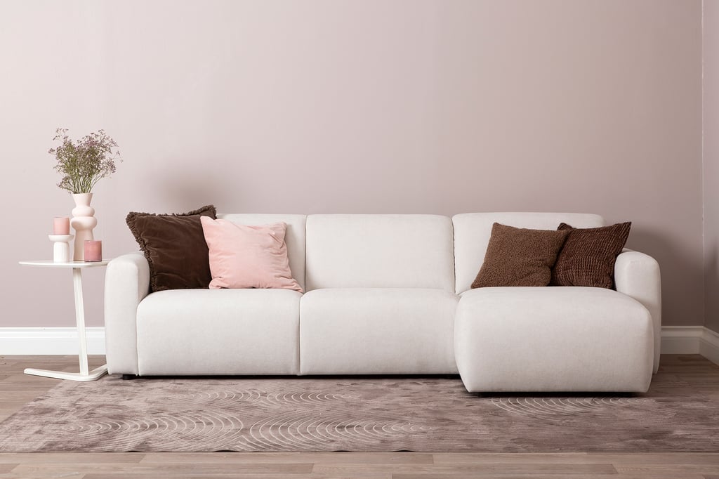 Basel 3-istuttava divaanisohva oikea, beige
