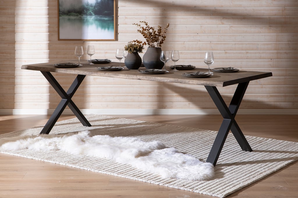 Estelle lankkupöytä 240x95 smoked tammi, X-jalalla