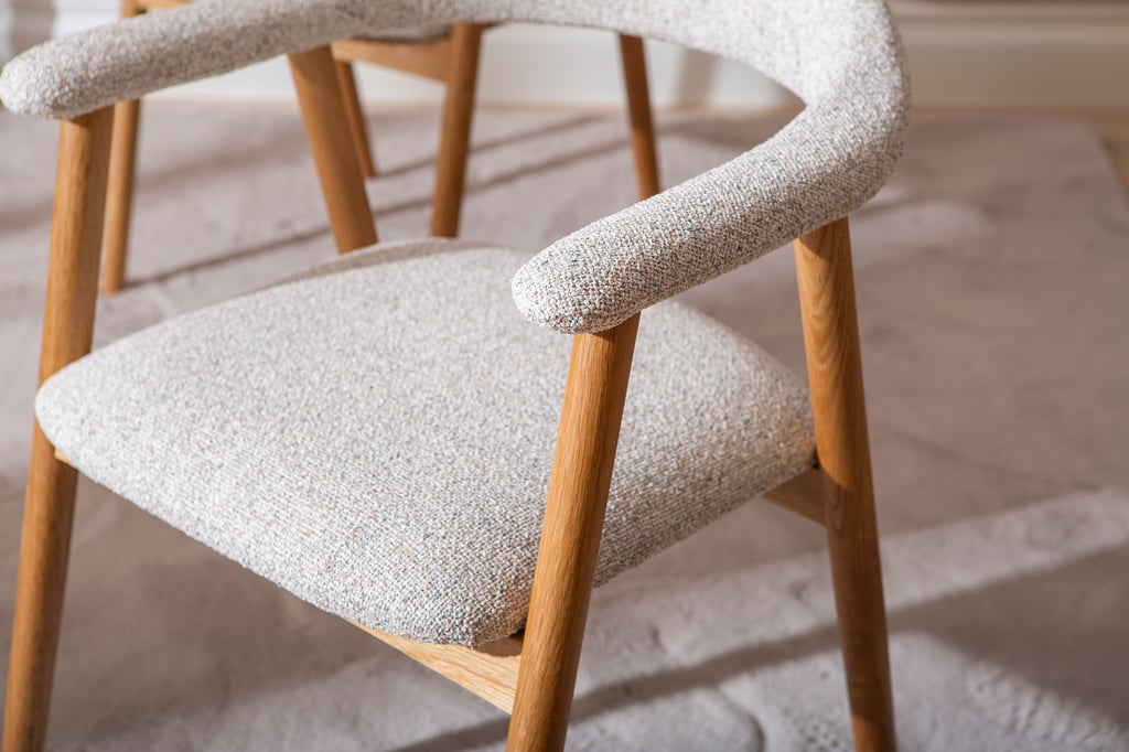 Nicola ruokapöydän tuoli, natural tammi / beige kangas