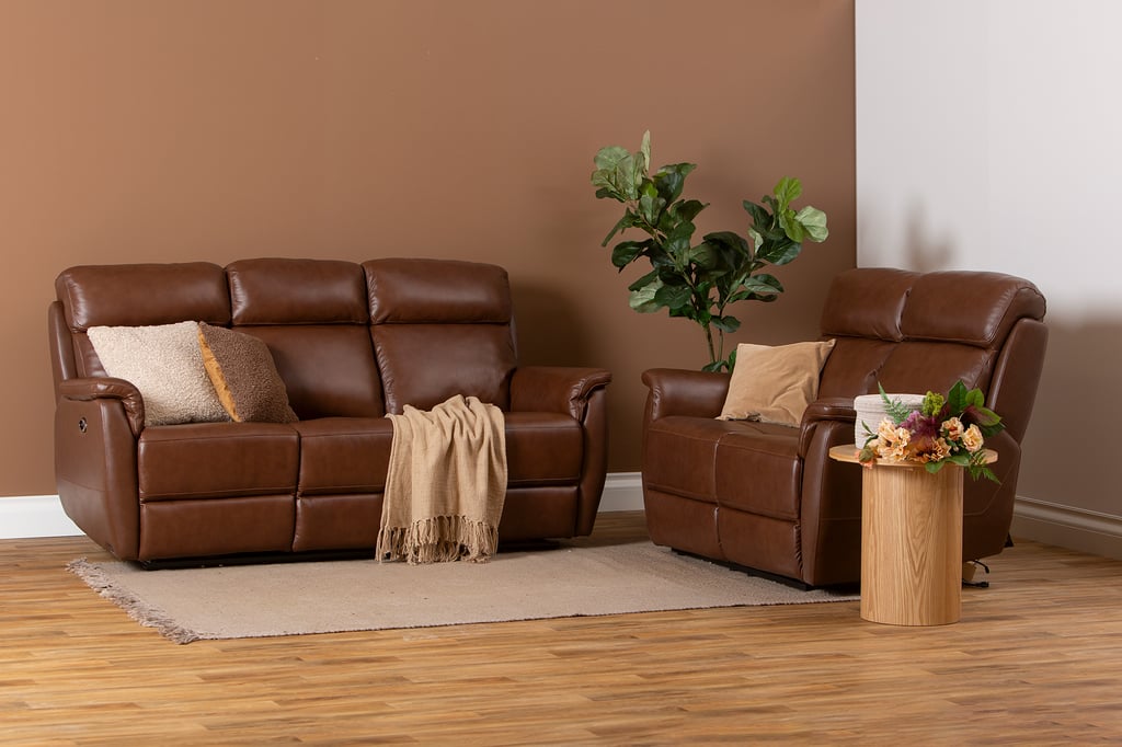 Loungea Colorado sohvakalusto 3+2 ruskea nahka/kn