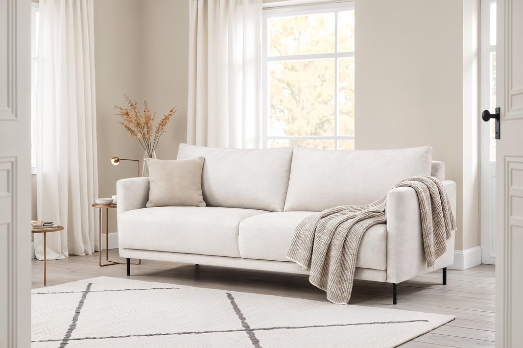 Scandic 3-ist vuodesohva, Glamour 01 beige