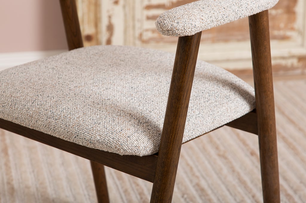 Nicola ruokatuoli, smoked tammi / beige kangas