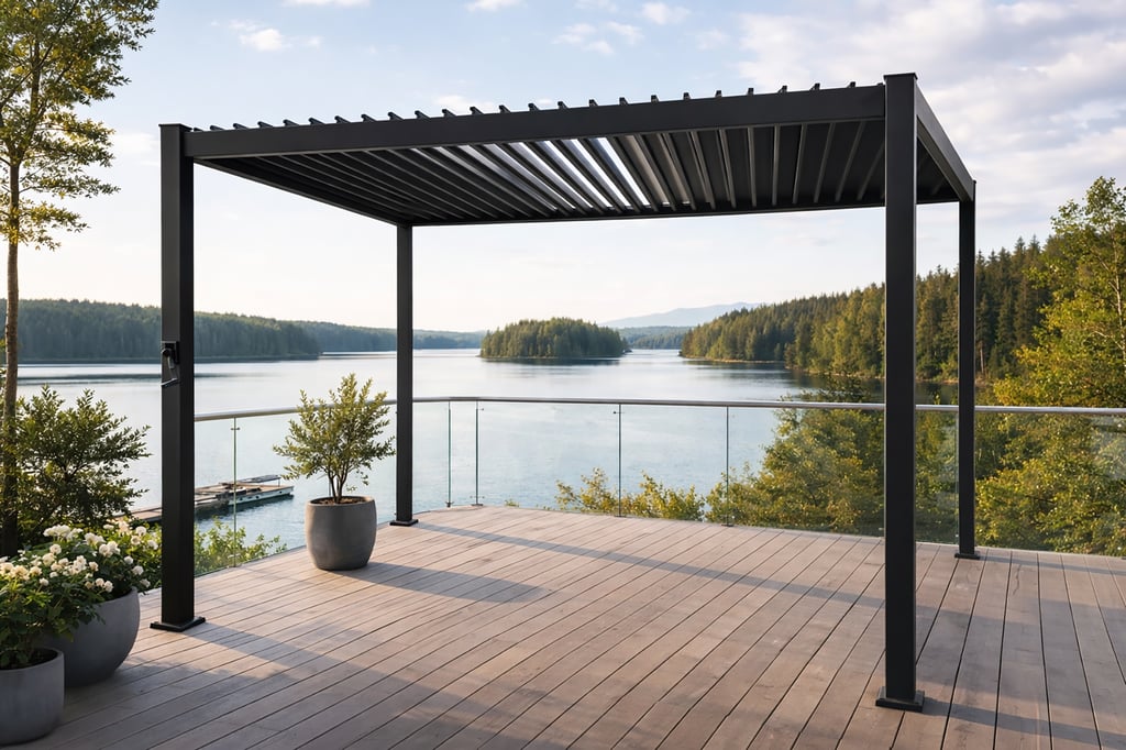 Nordic paviljonki 3x3m säleikkökatolla, musta