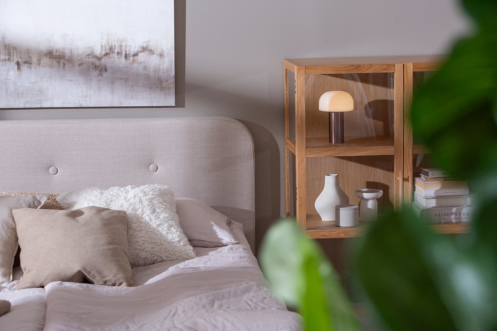 Hemma & Moon Silver verhoiltu sänky 160x200 beige