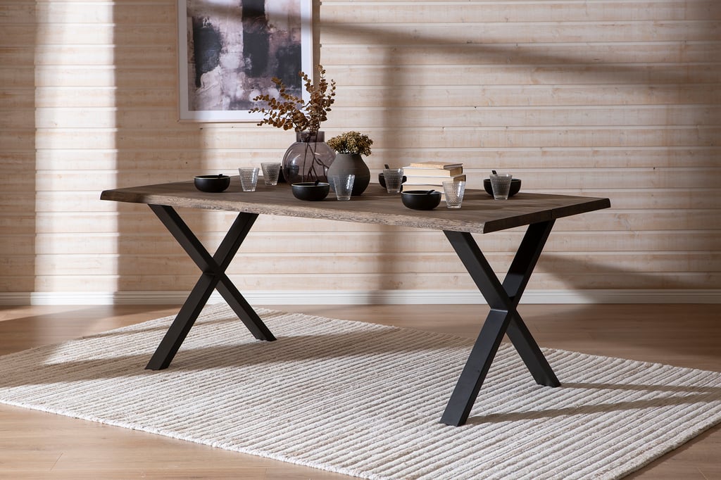 Estelle lankkupöytä 190x95 smoked tammi, X-jalalla