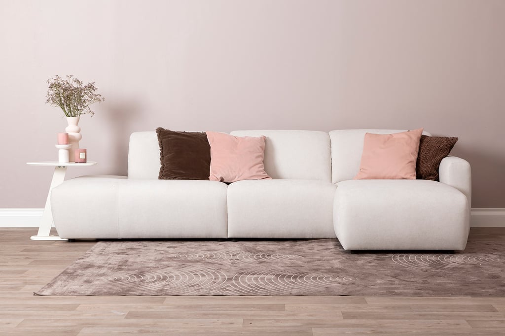 Basel 3-istuttava divaanisohva avopäädyllä vasen, beige
