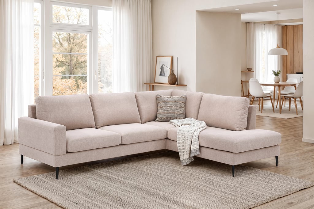 Capri avokulmasohva oikea, Austin 02 beige