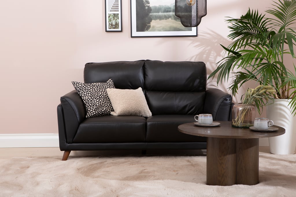 Amalfi 2-istuttava sohva musta nahka/keinonahka