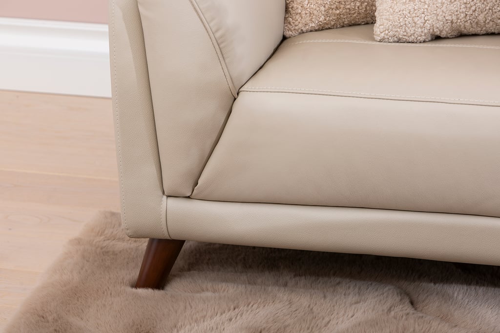 Amalfi 3-istuttava sohva beige nahka/keinonahka