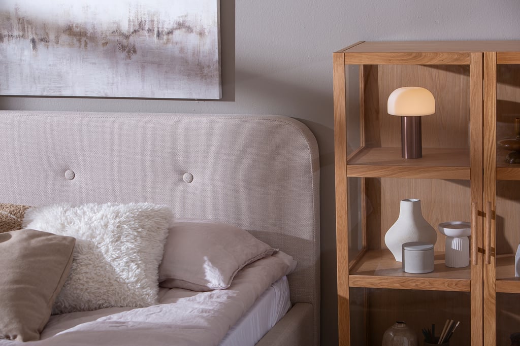 Hemma & Moon Silver verhoiltu sänky 160x200 beige