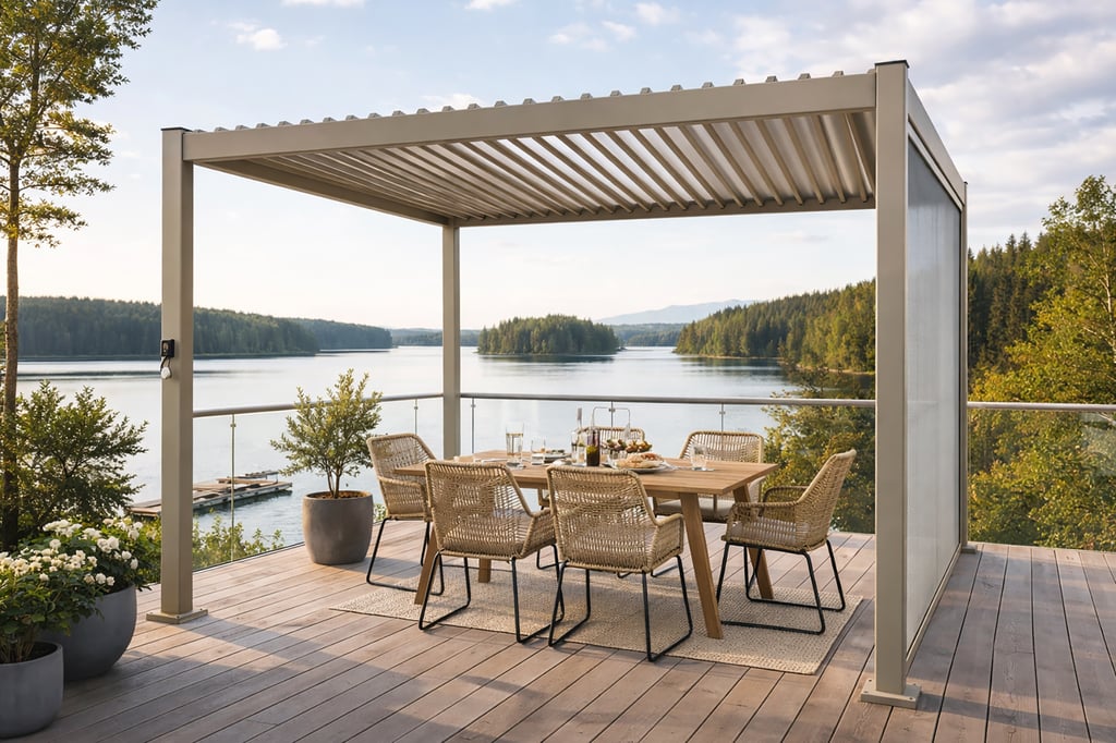 Nordic paviljonki 3x3m säleikkökatolla, khaki