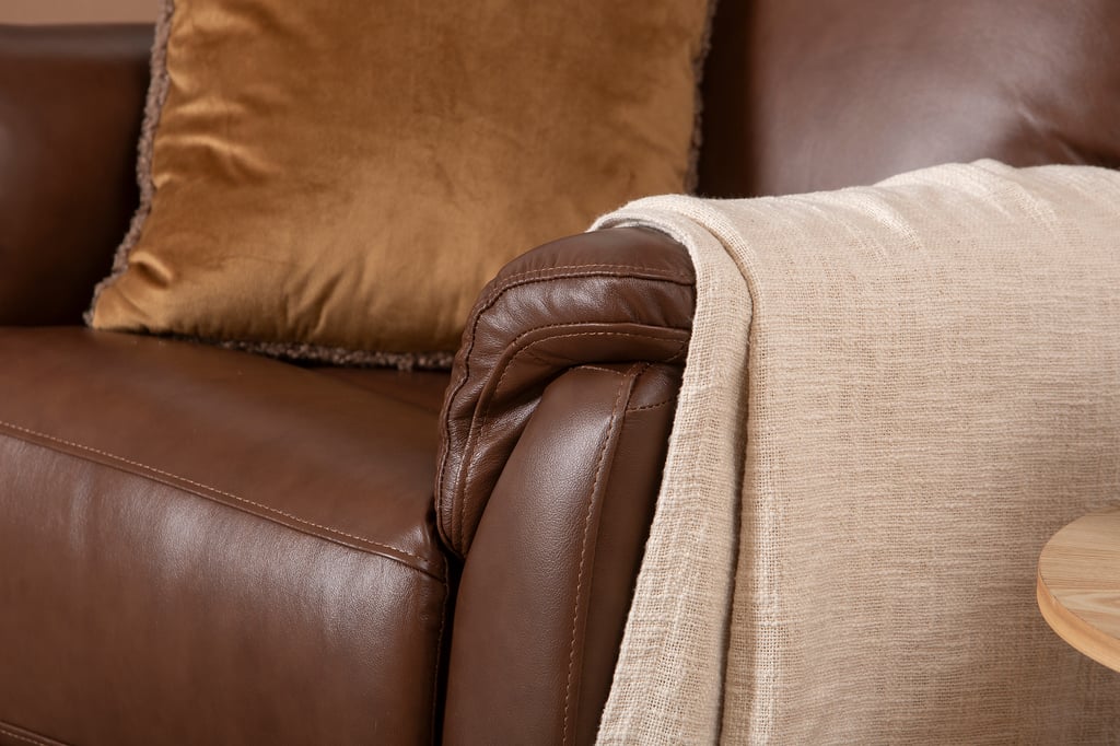 Loungea Colorado recliner-tuoli nostomekanismilla ruskea nahka/keinonahka