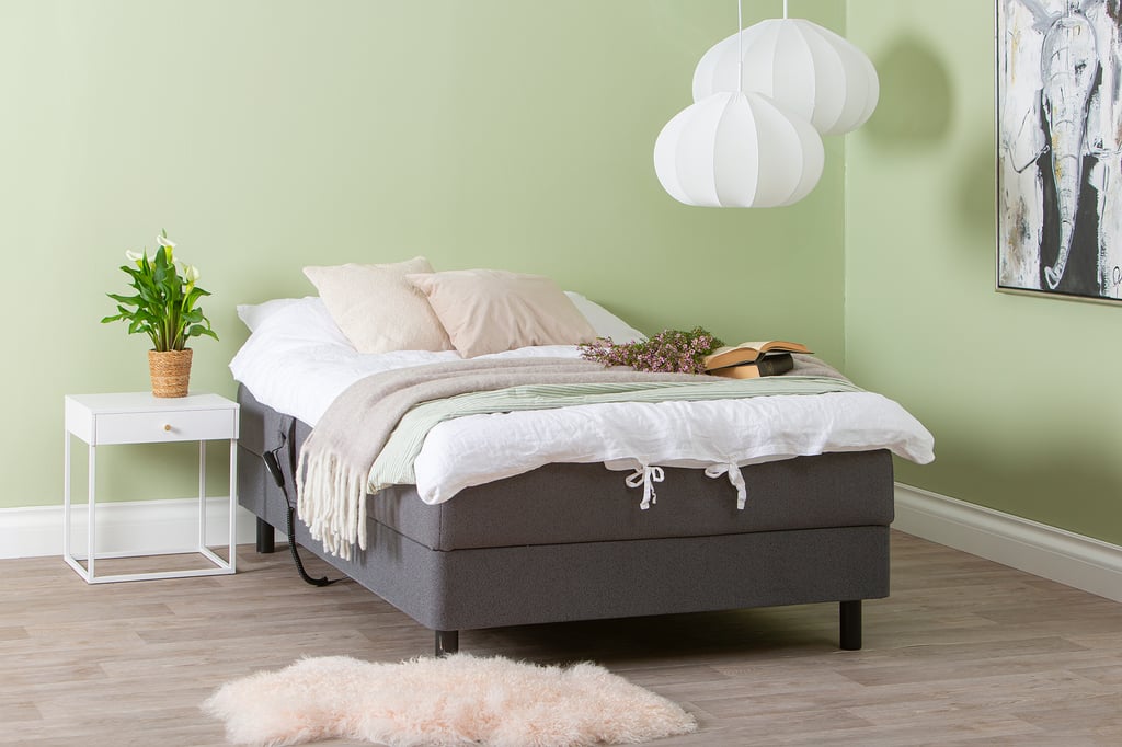 Unelle 300 moottorisänky pocket 5-vyöh. 120x200cm, Fano 93 tummanharmaa, sis. jalat 60031mu