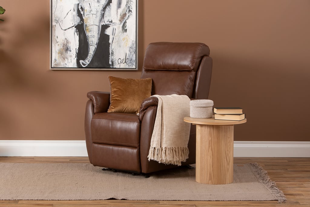 Loungea Colorado recliner-tuoli nostomekanismilla ruskea nahka/keinonahka