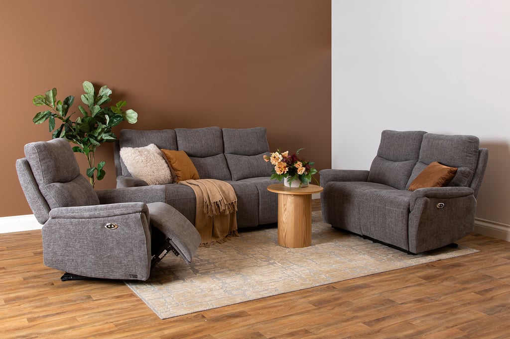 Loungea Padova sohvaryhmä 3+2+1, harmaa kangasverhoilu