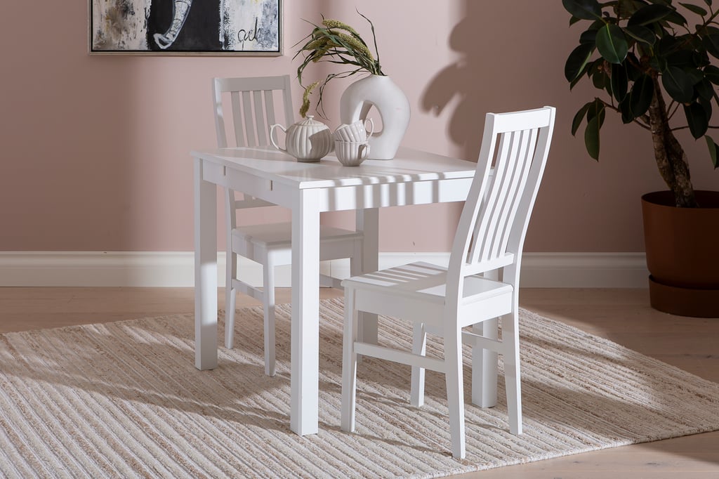 Hovi ruokailuryhmä 70x85 kahdelle, valkoinen