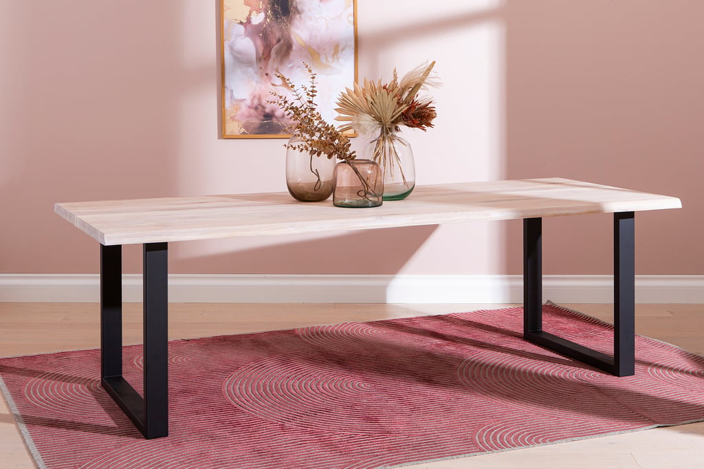 Estelle lankkupöytä 240x95 valkoöljytty tammi, U-jalalla