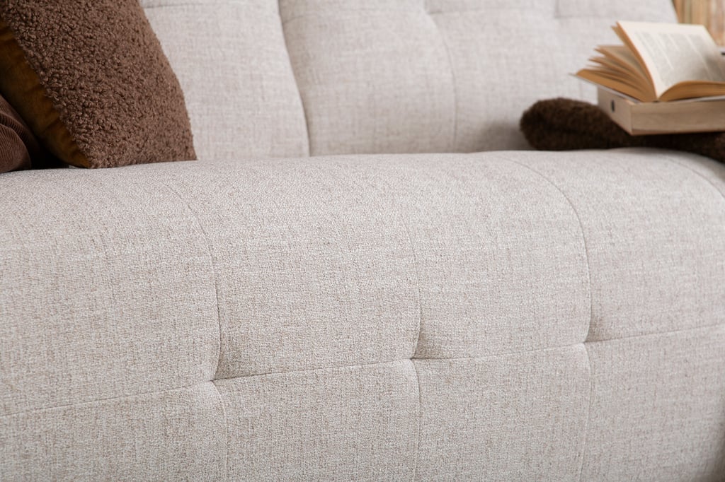 Flow 3-istuttava vuodesohva joustinpatjalla monique linen vaalea beige