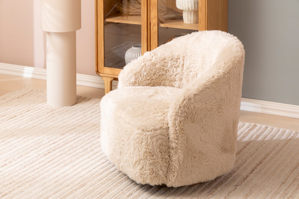 Astru nojatuoli pörröinen beige