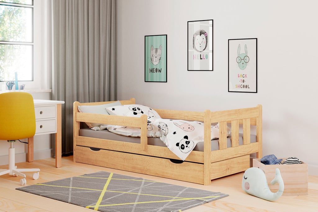 Annu lastensänky säilytyslaatikolla, natural mänty