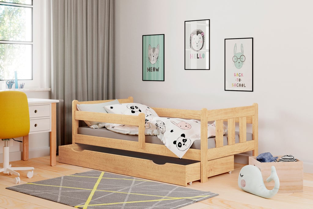 Annu lastensänky säilytyslaatikolla, natural mänty