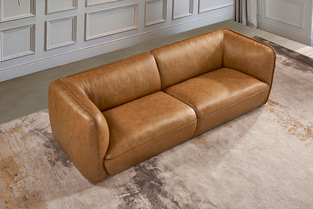 Novelli 4-istuttava sohva nahka wax brown